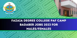 Fazaia-Degree-College-PAF-Camp-Badaber-Jobs-2023-for-MalesFemales-